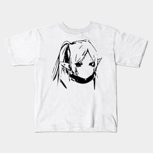 SNF2 D9 Sousou no Frieren Beyond Journeys End at the Funeral anime and manga characters FRIEREN QUAL black and white minimalist abstract vector gifts October 2023 Kids T-Shirt